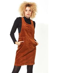Roman - Corduroy Button Detail Pinafore Dress - Lyst