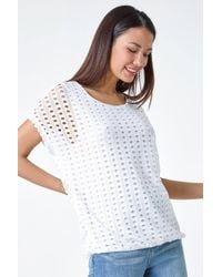 Roman - Cut Out Detail Stretch Top - Lyst