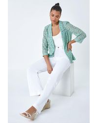 Roman - Floral Lace Blazer Jacket - Lyst