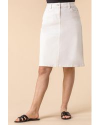 Roman - Cotton Denim Stretch Skirt - Lyst