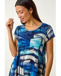 Roman - Abstract Print Stretch Tunic Top - Lyst