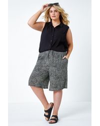 Roman Curve - Spot Print Elastic Waist Crinkle Shorts - Lyst