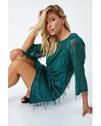 D.u.s.k - Sequin Sparkle Tassel Shift Dress - Lyst