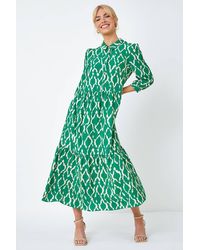 D.u.s.k - Graphic Tiered Shirt Midi Dress - Lyst