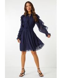 D.u.s.k - Chiffon Spot Print Frill Dress - Lyst