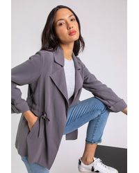 Roman - Tie Waist Longline Jacket - Lyst