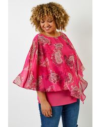 Roman Curve - Paisley Print Chiffon Top - Lyst