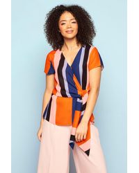 Roman - Stripe Tie Side Top - Lyst