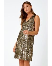 Roman - Sleeveless Sequin Swing Dress - Lyst