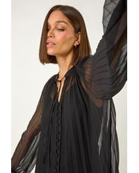 Roman - V-Neck Pleated Blouse - Lyst