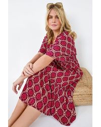 Roman Curve - Geo Shimmer Stripe Shirred Midi Dress - Lyst