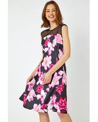 Roman - Premium Stretch Floral Mesh Dress - Lyst