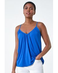 Roman - Gathered V-Neck Stretch Vest Top - Lyst