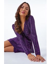 D.u.s.k - Sparkle Embellished Wrap Dress - Lyst