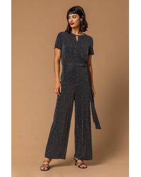 Roman - Shimmer Twist Keyhole Jumpsuit - Lyst