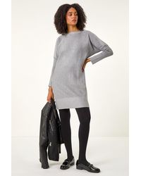 Roman - Spot Print Knitted Jumper Dress - Lyst