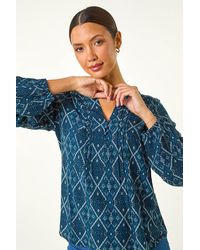 Roman - Button Detail Pinktuck Top - Lyst