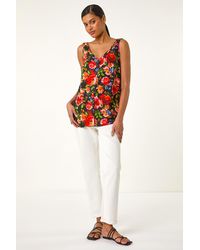 Roman - Floral Buttoned Vest Top - Lyst