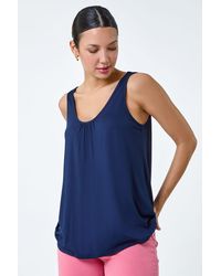 Roman - Plain V-Neck Stretch Jersey Vest Top - Lyst