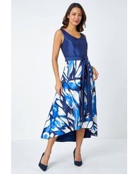 Roman - Butterfly Print Fit & Flare Dress - Lyst