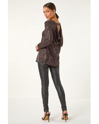Roman - Shimmer Cowl Back Tunic Top - Lyst