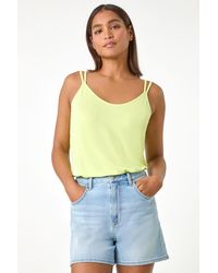 Roman - Double Strap V-Neck Stretch Vest Top - Lyst