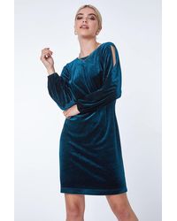 D.u.s.k - Split Sleeve Velvet Mini Dress - Lyst
