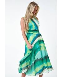 Roman Petite - Sleeveless Abstract Print Midi Dress - Lyst