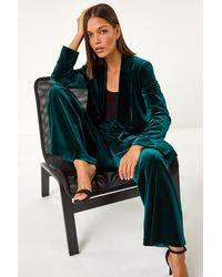 Roman - Velvet Wide Leg Pocket Stretch Trouser - Lyst