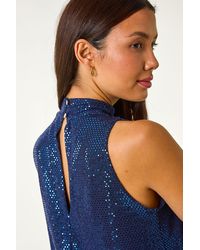 Roman - Shimmer Halterneck Stretch Top - Lyst