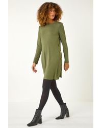Roman - Side Button Detail Swing Dress - Lyst