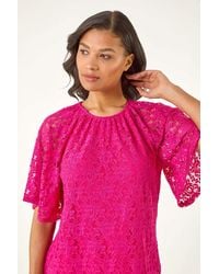 Roman - Lace Angel Sleeve Stretch Top - Lyst
