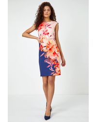 Roman - Floral Premium Stretch Shift Dress - Lyst