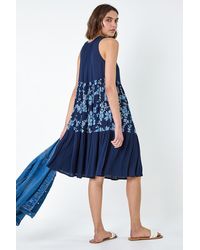 Roman - Floral Print Tiered Smock Dress - Lyst