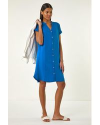 Roman - Linen Mix Shift Dress - Lyst
