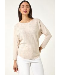 Roman - Swirl Embellished Knit Jumper - Lyst