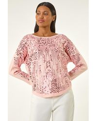 Roman - Sequin Textured Knit Jumper - Lyst