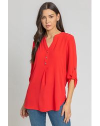 Roman - Longline Heart Button Detail Blouse - Lyst