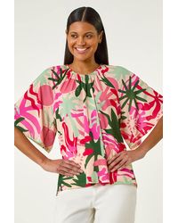Roman - Printed Raglan Sleeve Stretch Top - Lyst