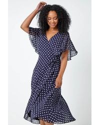 Roman Petite - Polka Dot Cape Dress - Lyst