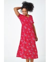 Roman Petite - Floral Print Midi Dress - Lyst