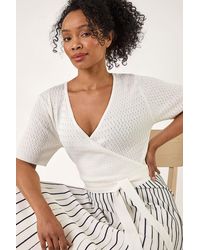 Roman Petite - Wrap Knitted Dress - Lyst