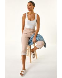 Roman - Contrast Detail Cropped Stretch Trouser - Lyst