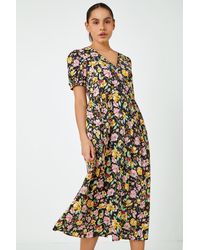 Roman - Dusk Fashion Floral Print Button Through Dress - Lyst