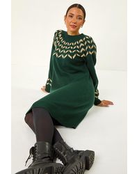 Roman - Chevron Print Knit Dress - Lyst