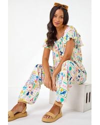 D.u.s.k - Patchwork Print Wide Leg Trouser - Lyst