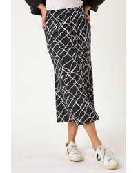 Roman - Abstract Checked Print Skirt - Lyst