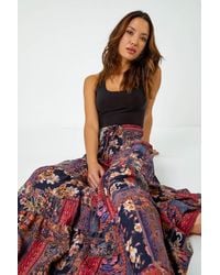 Roman - Boho Floral Shirred Waist Maxi Skirt - Lyst