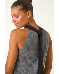Roman - Glitter Plisse Halter Neck Top - Lyst