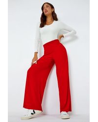 Roman - Elastic Waist Wide Leg Stretch Trousers - Lyst